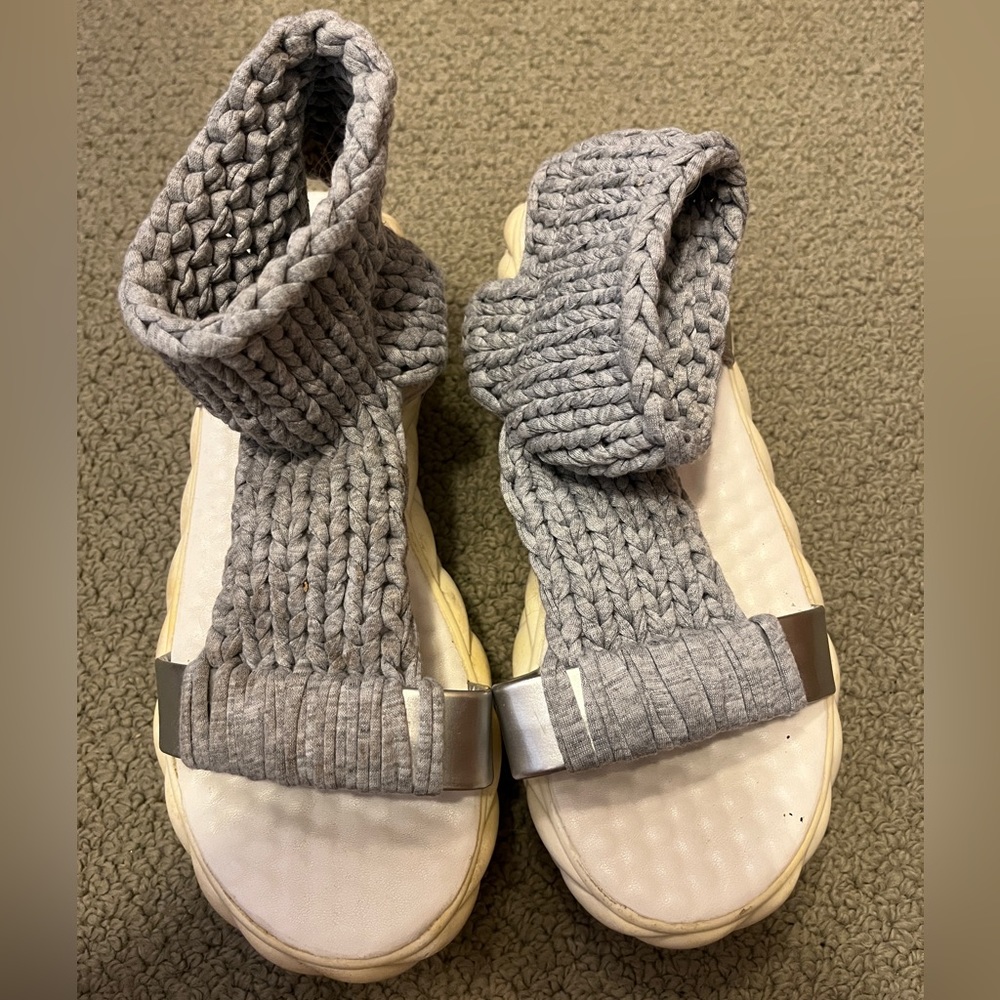 Knit Platform Sandal Crochet Shoes Gladiator Wedge Woven Boho Anthro Free People